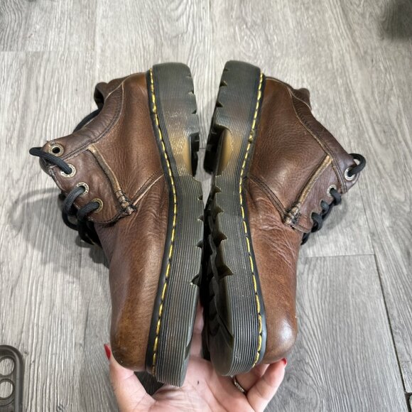 Vintage DR MARTENS Oxford Shoes Casual Brown Patina Leather-Mens Size 10 Uk 8A17